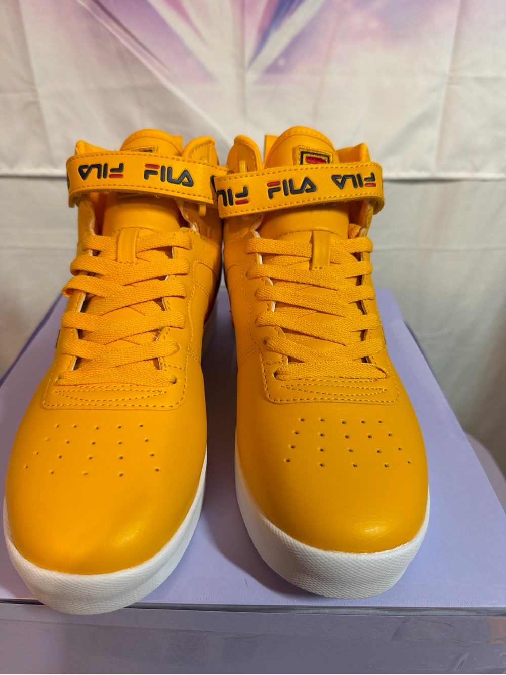FILA  High-Top Sneakers in Bright Yellow